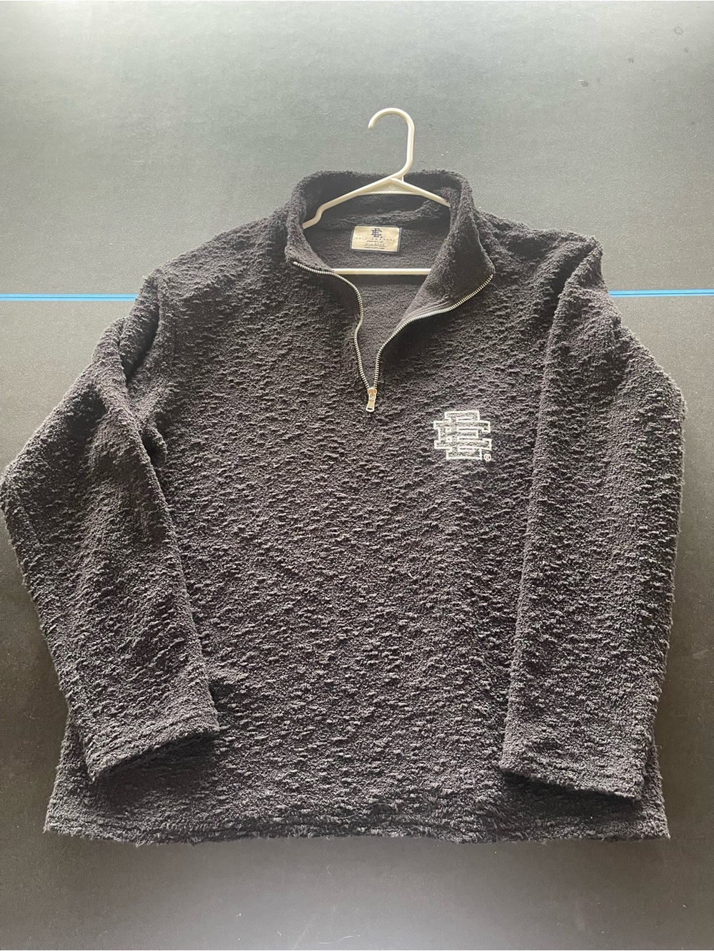 Eric Emanuel Black Boucle Zip-Up Pullover